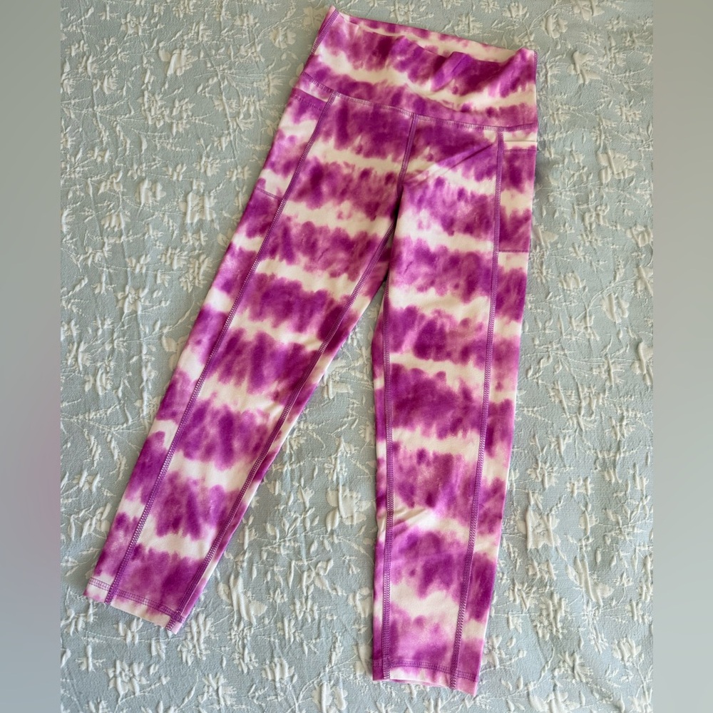 DSG Kids Pink and White Tie-Dye Leggings